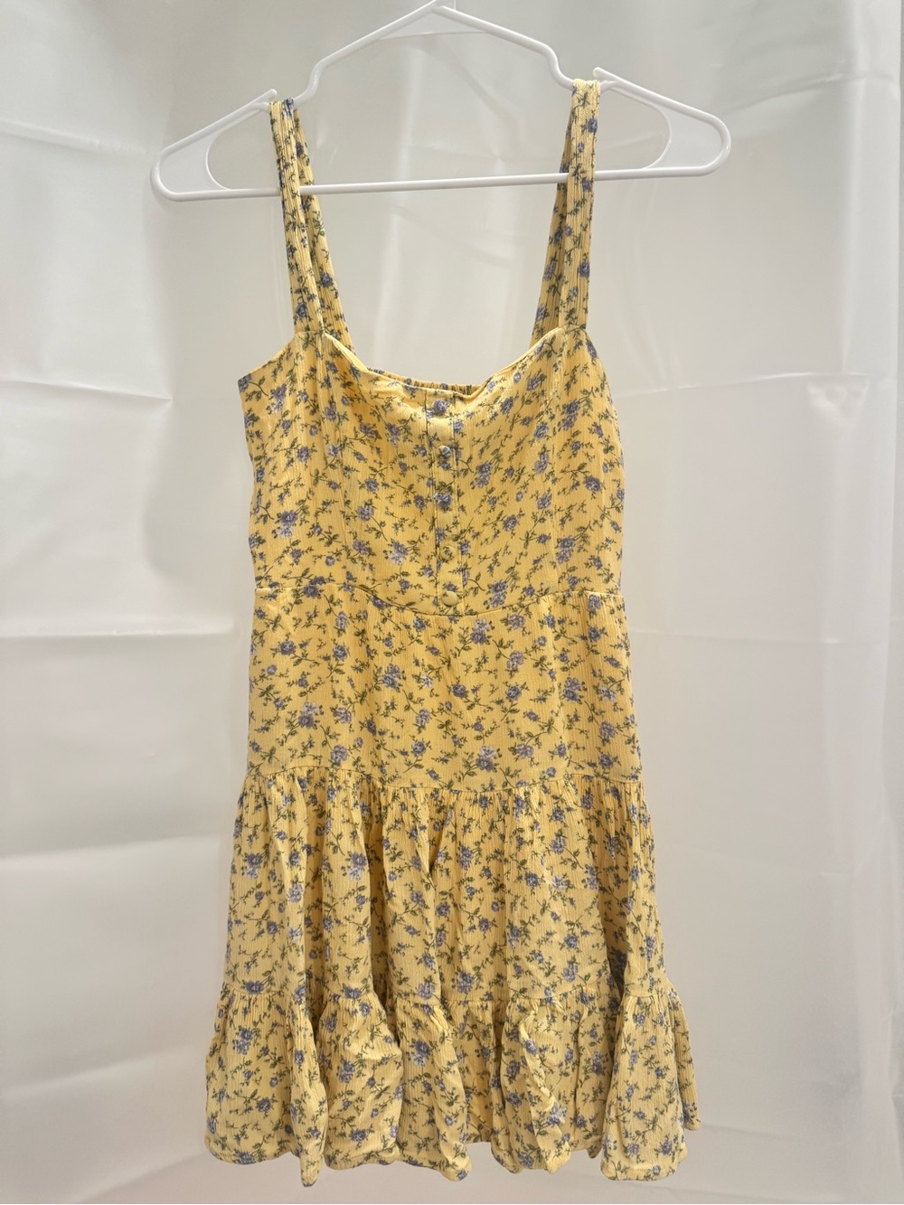 Forever 21 Yellow Dress with Blue Floral Accents
